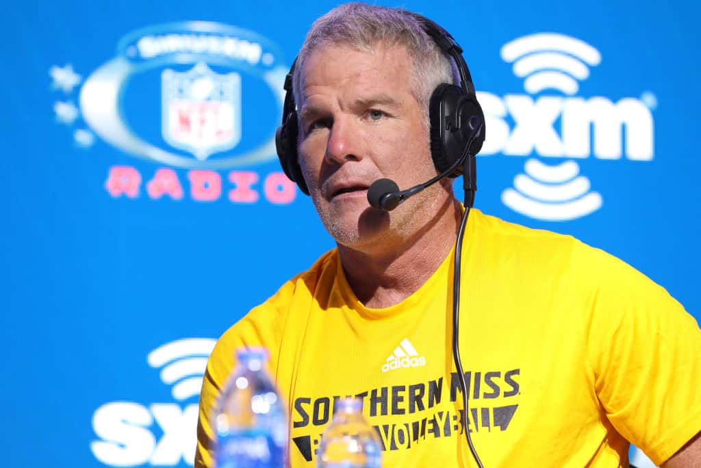 Former NFL player Brett Favre speaks onstage during day 3 of SiriusXM at Super Bowl LIV on January 31, 2020 in Miami, Florida. (Photo by Cindy Ord/Getty Images for SiriusXM )