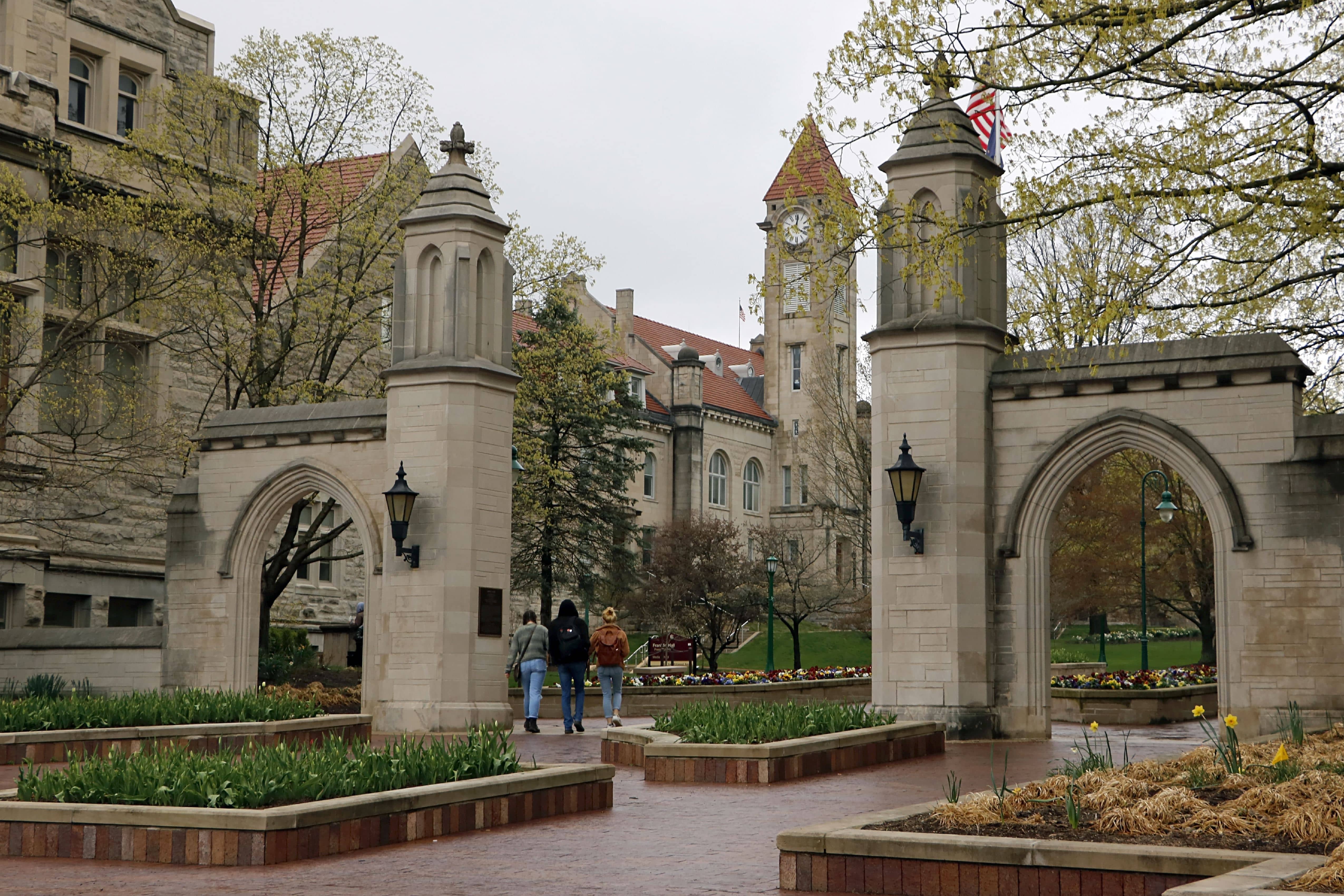 Early spring campus scene at Indiana University in Bloomington Indiana.