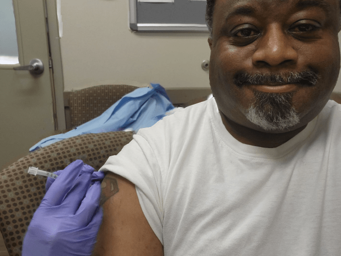 Abdul Getting Booster Shot