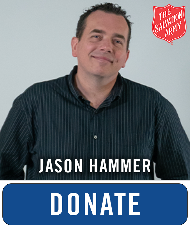 Donate buttons for the salvation army with the talent names