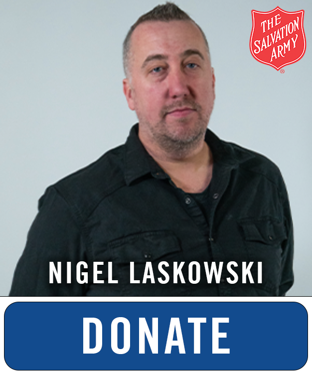 Donate buttons for the salvation army with the talent names