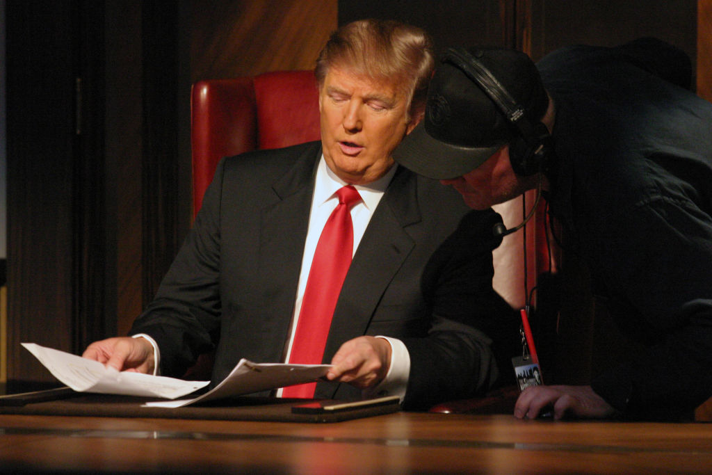 Bill Tompkins Donald Trump during the Season Finale of the Celebrity Apprentice The Celebrity Apprentice Season Finale 2009 Archive