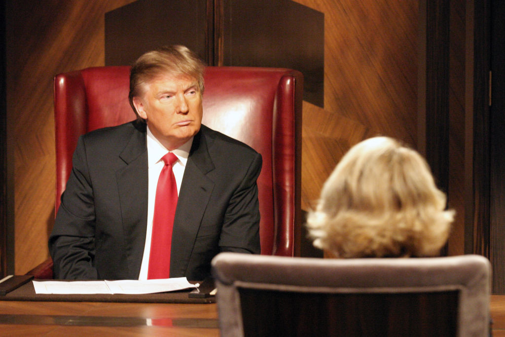 Bill Tompkins Donald Trump during the Season Finale of the Celebrity Apprentice The Celebrity Apprentice Season Finale 2009 Archive