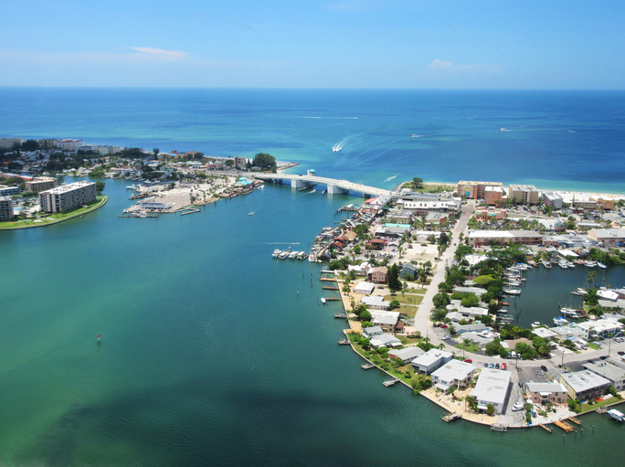 John's Pass Bridge and Boardwalk Village in Madeira Beach, Florida