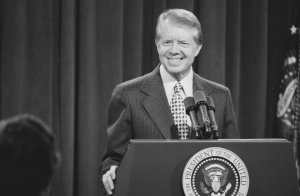 President Jimmy Carter At A Press Conference