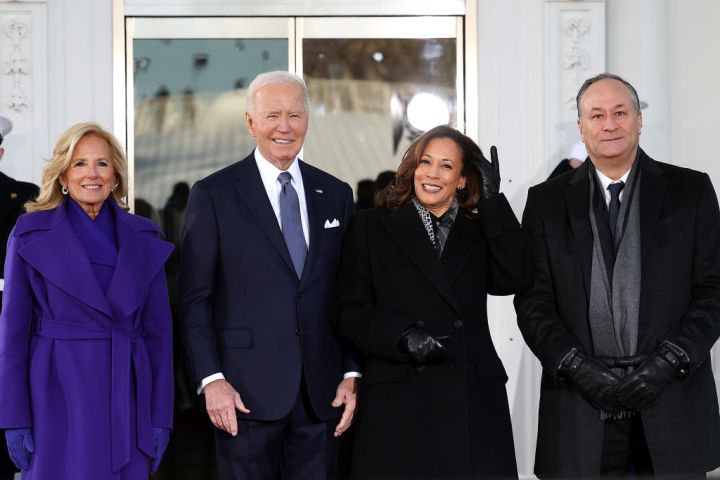 First lady Jill Biden, U.S. President Joe Biden, U.S. Vice President Kamala Harris and second gentleman Doug Emhoff