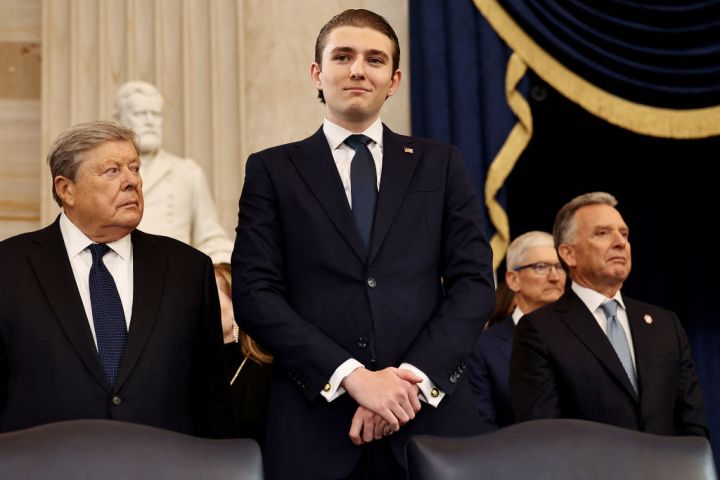 Barron Trump arrives to the inauguration