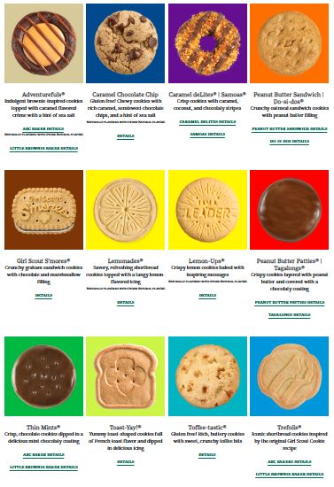 Image of Available Girl Scout Cookie Flavors