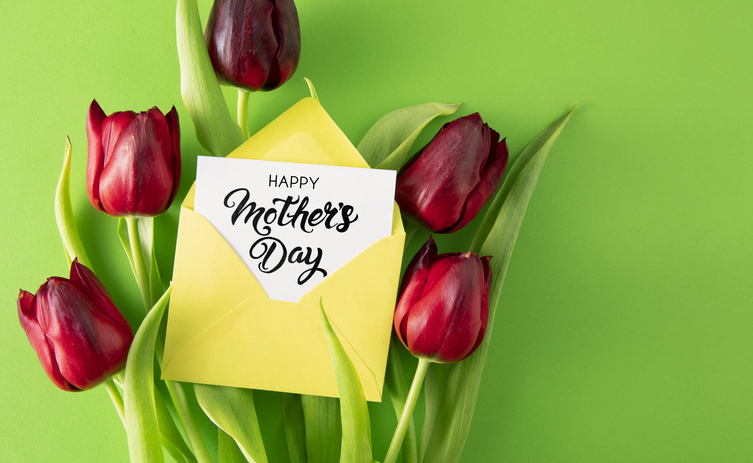 Tulips with Mother's Day Message