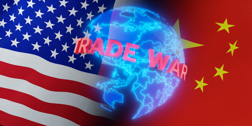 Global Trade War Concept Between USA and China
