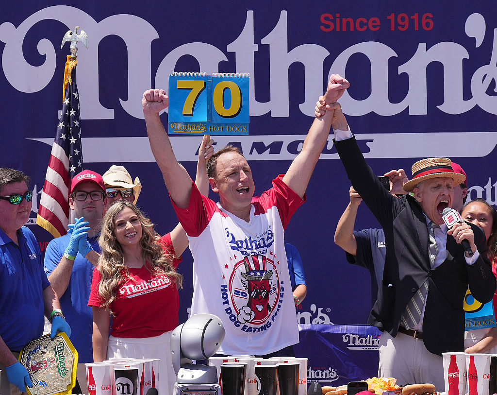 Nathan's Annual Fourth Of July Hot Dog Eating Contest Held In Coney Island