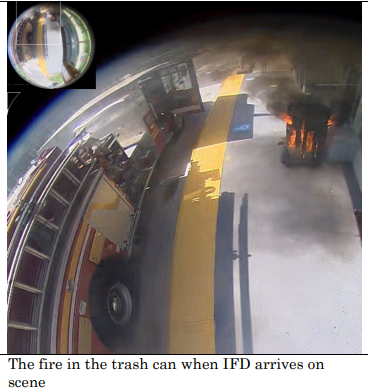 Trash Can Set on Fire