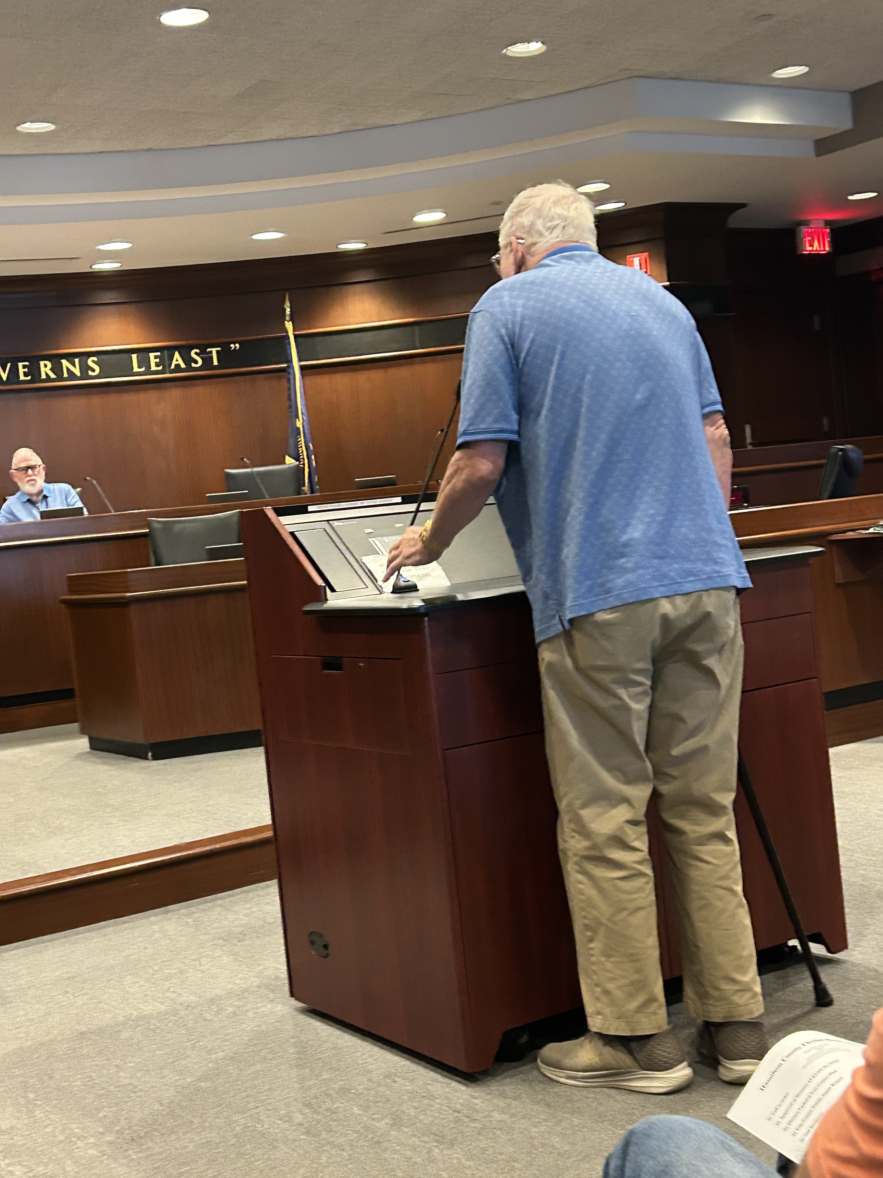 Resident speaking in favor of the proposed change