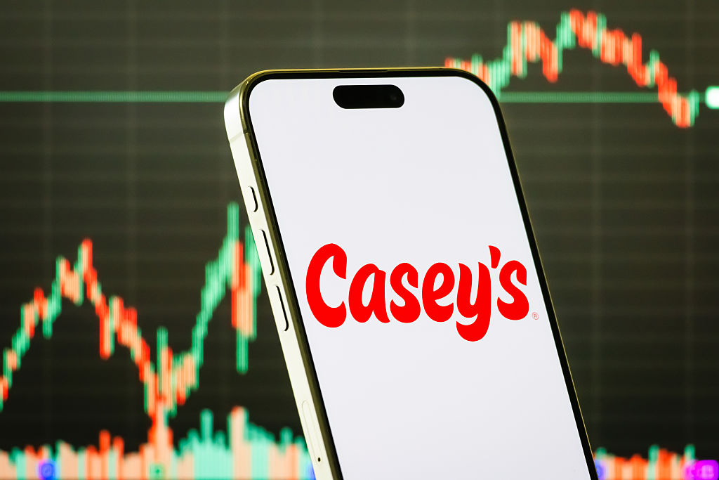 Casey's logo displayed on smartphone screen
